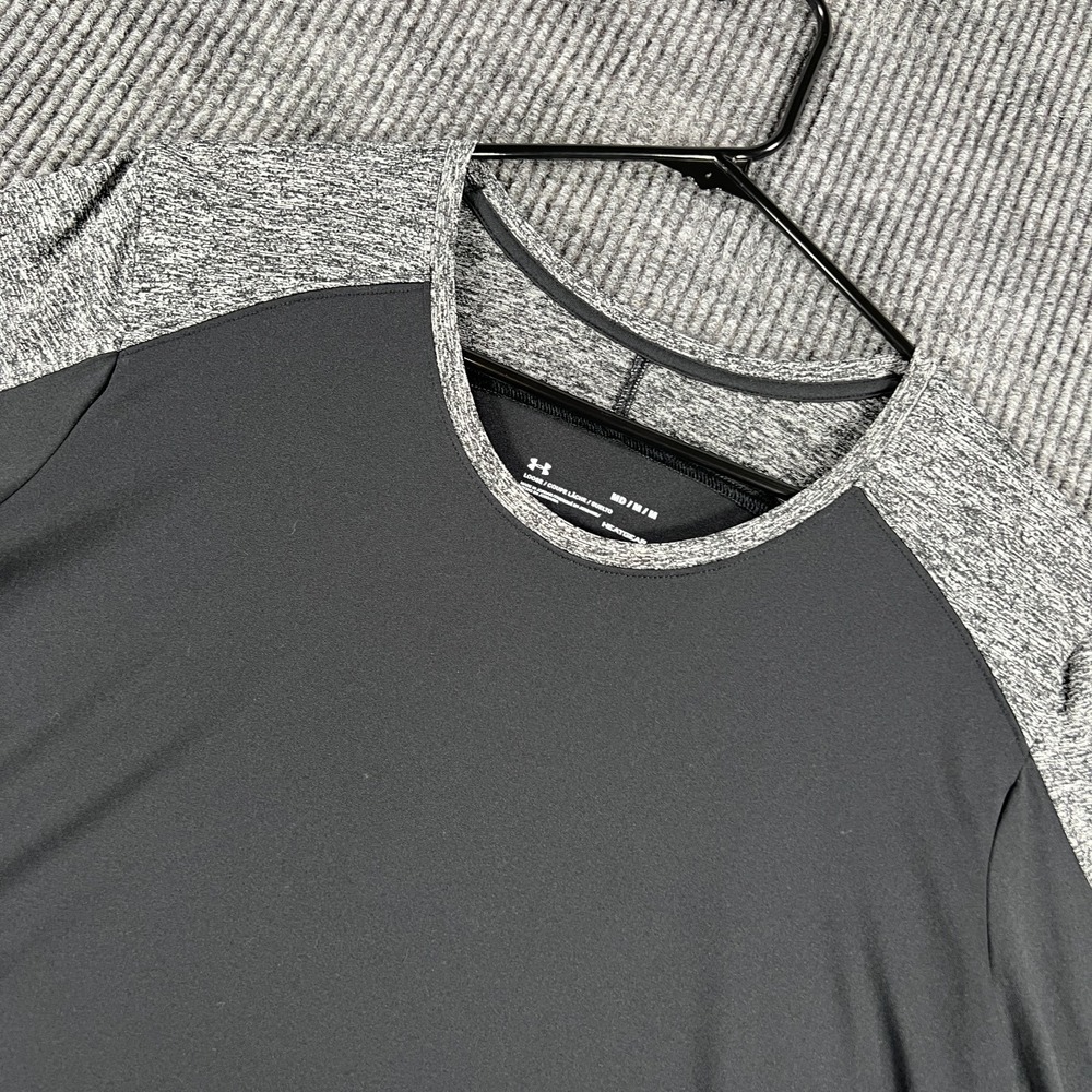 Under Armour Shirt Womens Medium Black‎ Gray Long Sleeve Heat Gear Loose Fit Gym